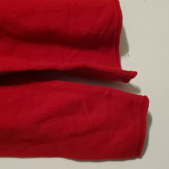 New Liny Xin women's L red soft superfine merino wool turtleneck sweater - Picture 5 of 9